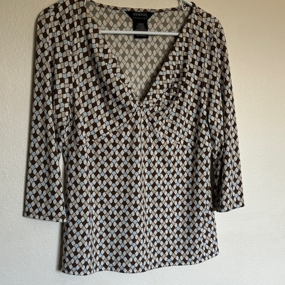 George Brown and Cream Patterned Blouse